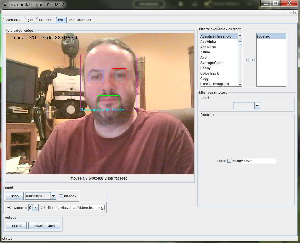 Face Recognition with OpenCV in MRL | MyRobotLab